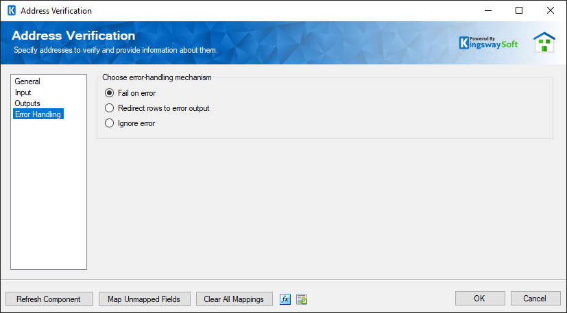 SSIS Address Vertification - Error Handling